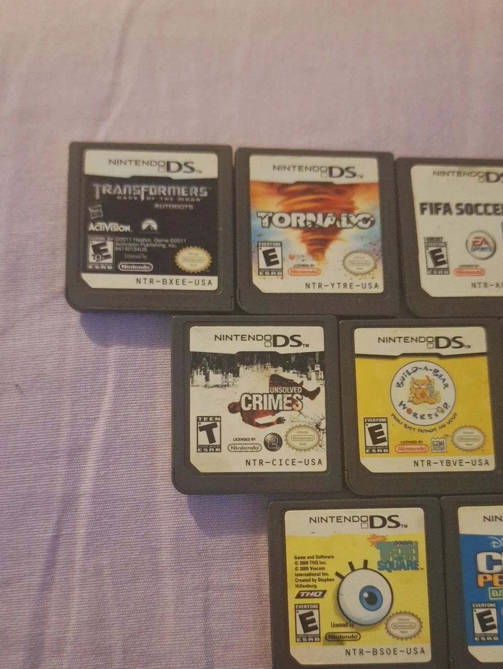 Nintendo DS Game Lot Bundle - 10 games Guitar Hero, Bolt, Transformers (Tested)